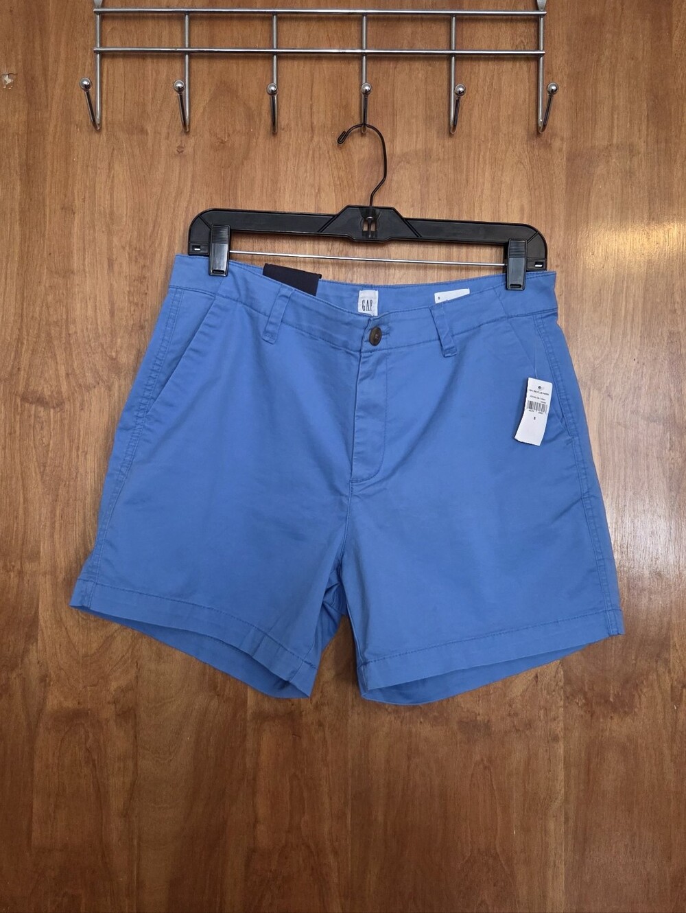 GAP Women's Bright Blue Flat-Front Chino Shorts